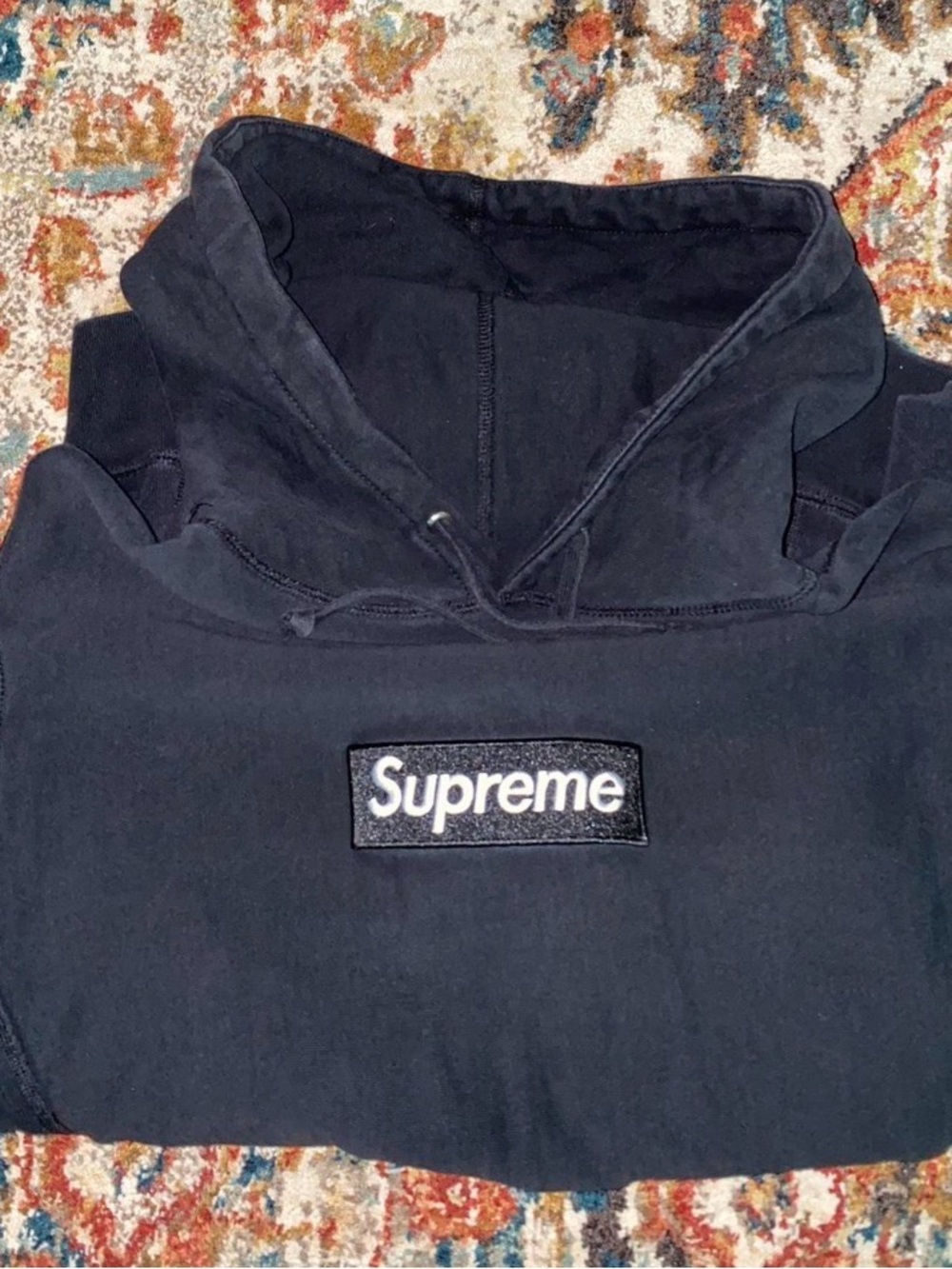 FW16 black Supreme box logo hoodie